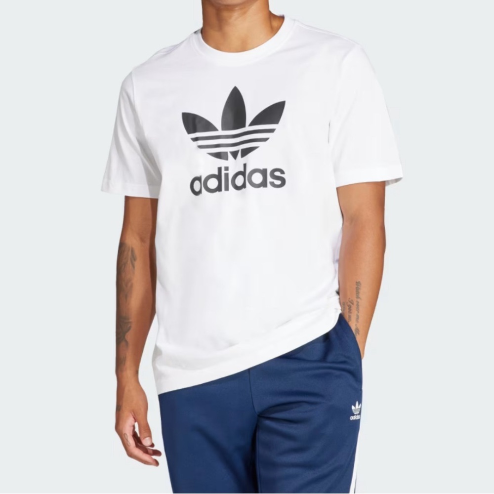 Youth Adidas TREFOIL TEE Youth Medium 11 / 12 year White & Black NWT Adidas